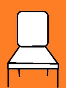 icon of a modern chair on an orange background