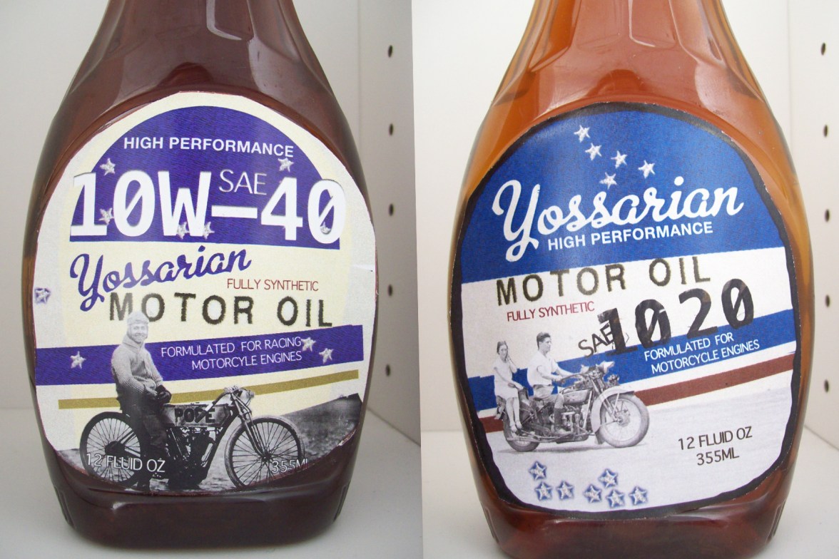 comparison of old Yossarian's Motor Oil Design and the new one
