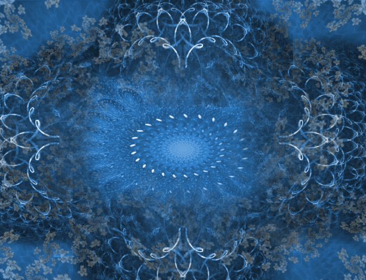 blue fractal art science for artists launch screen