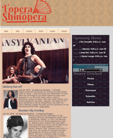 Screen shot of lopera shmopera site
