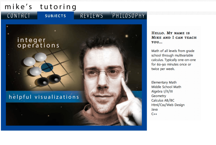 mikes tutoring website version 4