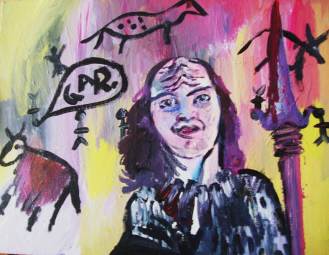 self portrait as a klingon painting