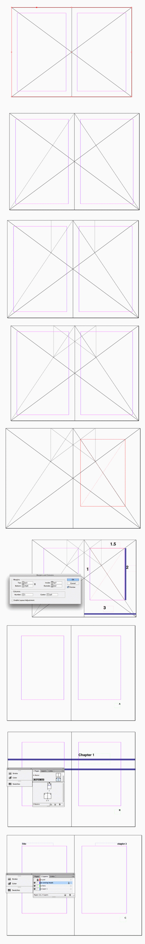 how to make a manuscript grid guideline in InDesign