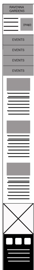mobile wireframe for ravenna gardens