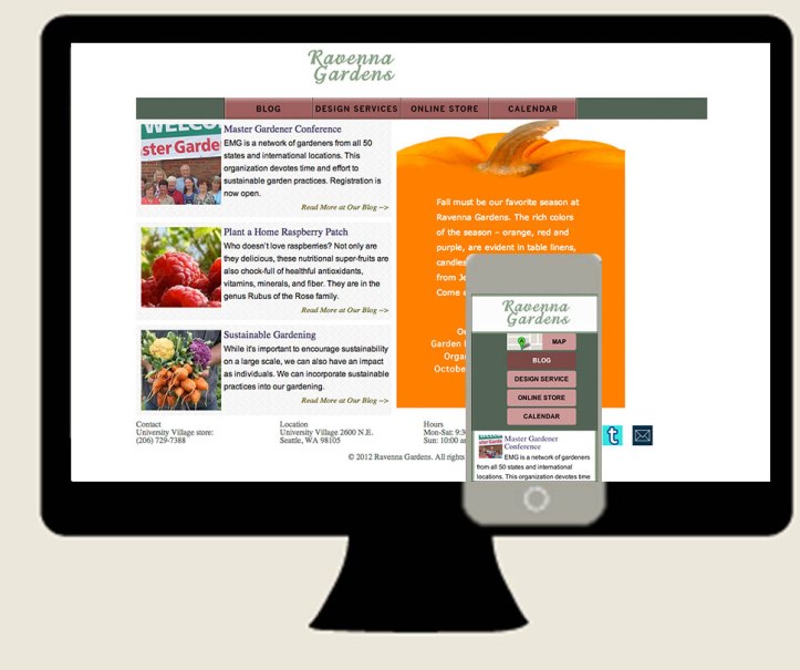 Ravenna Gardens responsive website desktop and mobile