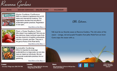 Ravenna Gardens website screenshot desktop