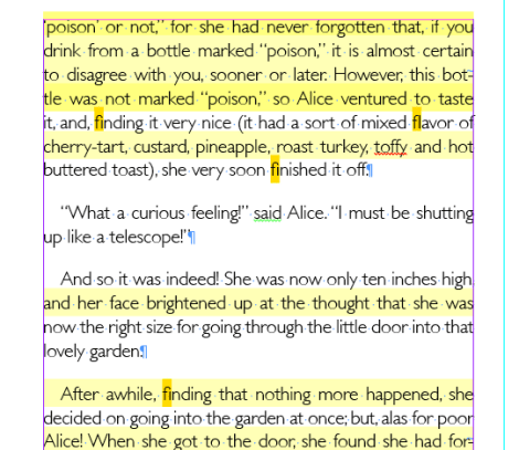 Screen Shot highlight options InDesign Screen Shot highlight options InDesign