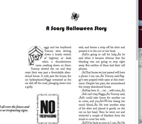 indesign class story indesign class halloween story