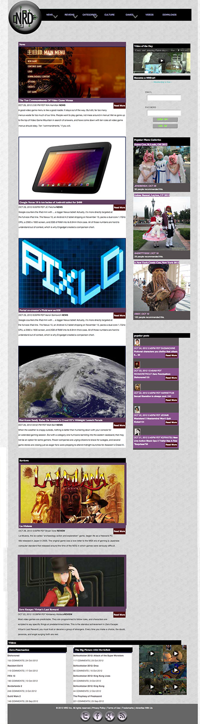 website screenshot as of presentation day