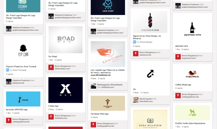 screenshot of Tom's Logo Pinterest Page