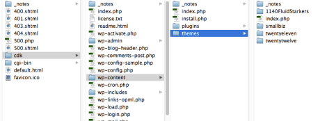 screenshot of wordpress files