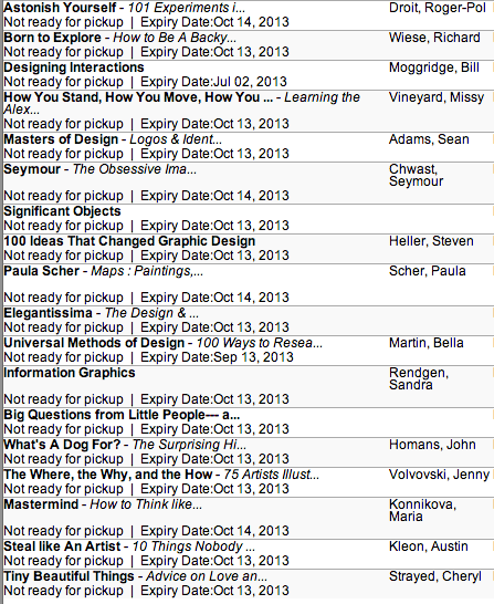 Seattle Public Library's available books from the reading lists I've recently discovered