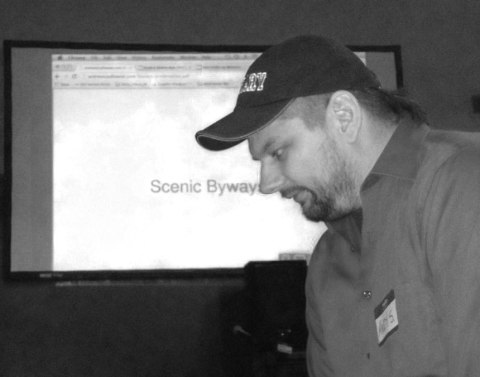 Andrew Szydlowski presenting his scene byways project